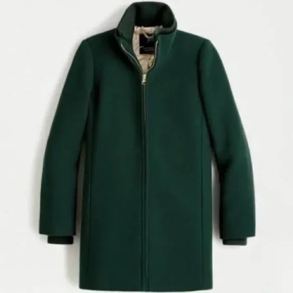 J. Crew Lodge Coat in Italian Stadium Cloth by Nello Gori Wool Green Size 8 - Picture 10 of 10
